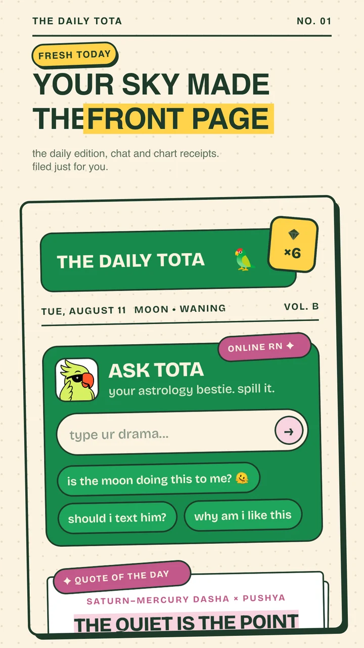 AskTota daily read screen