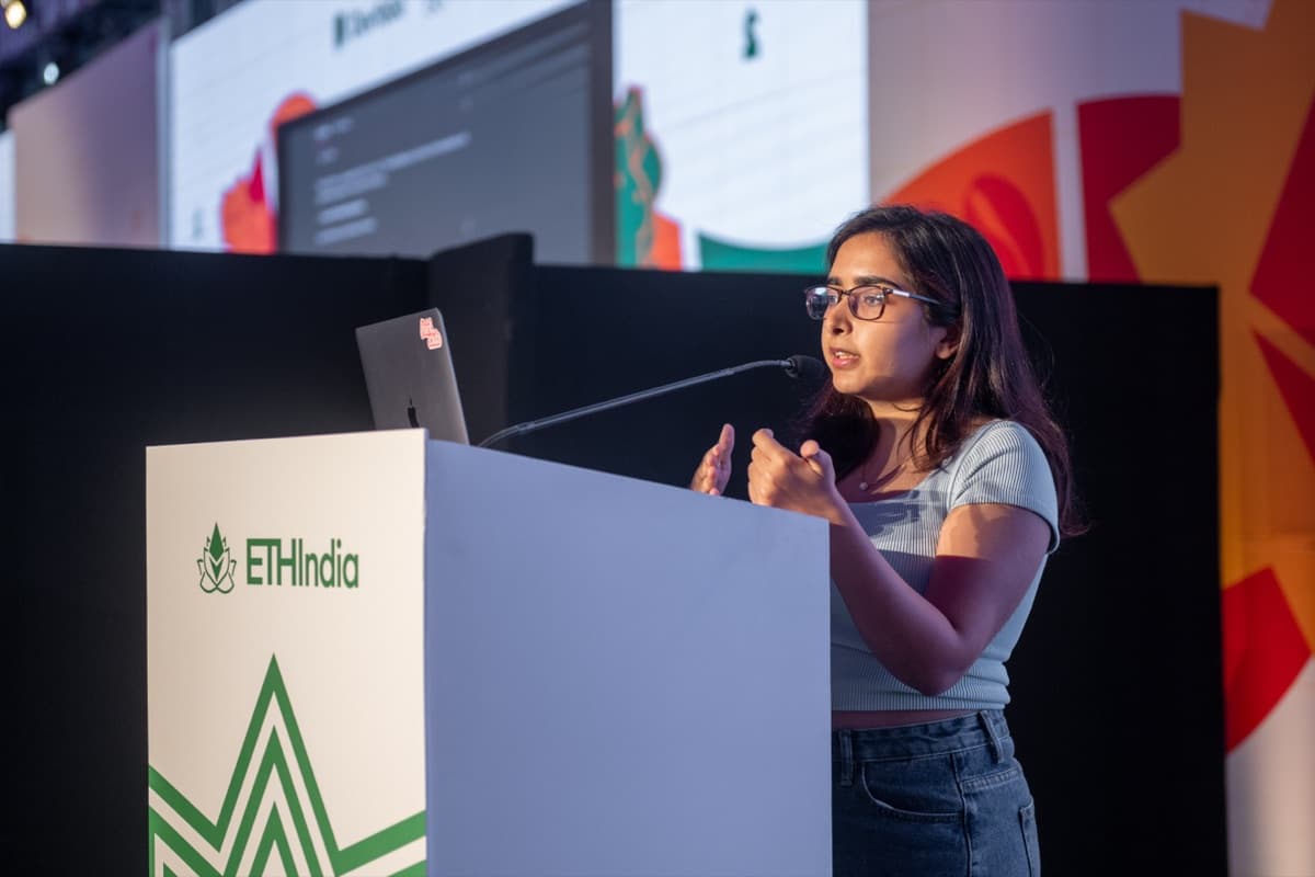 Reet Batra giving a technical talk